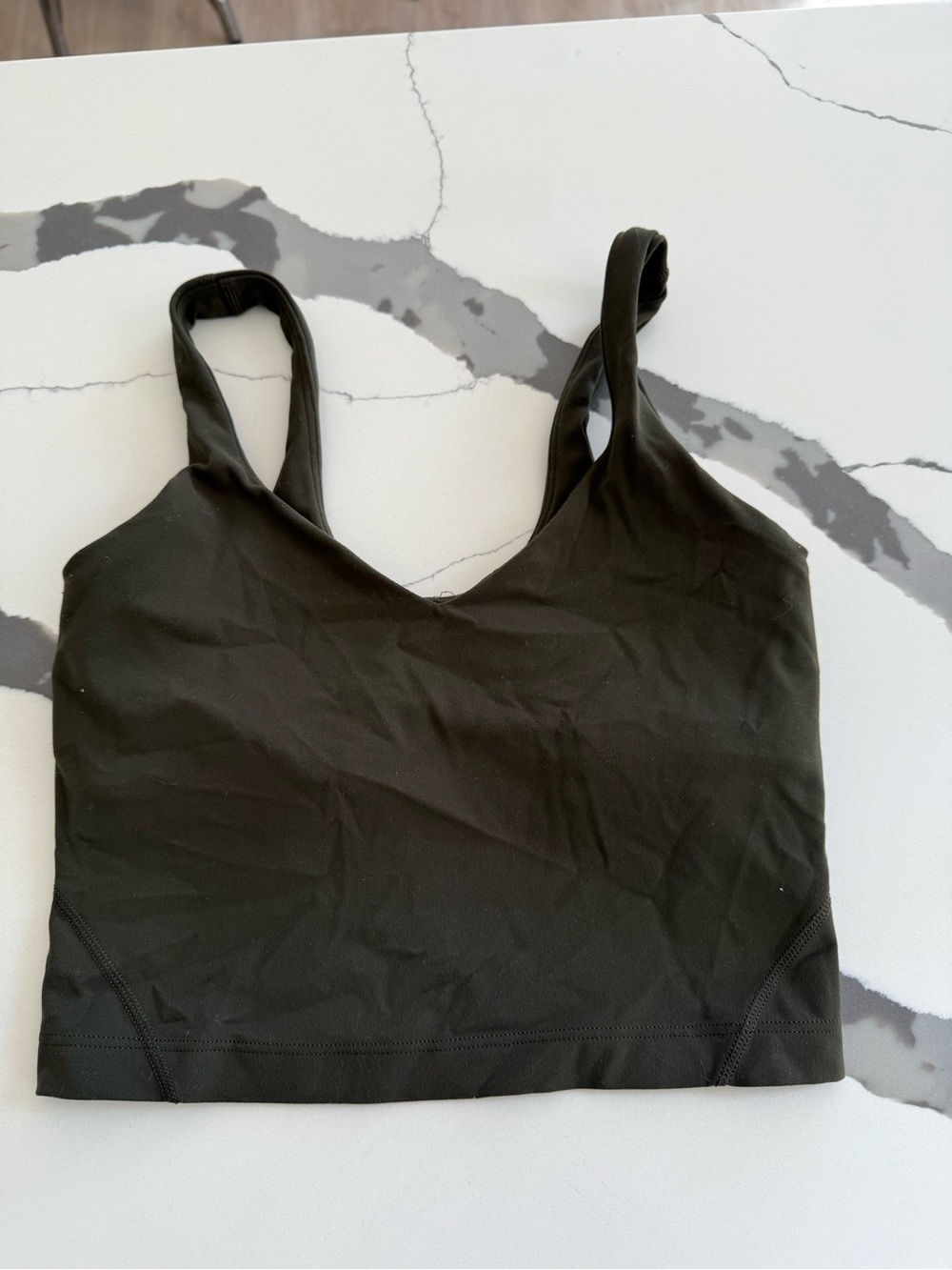 lululemon athletica Black V-Neck Seamless Longline Bralette